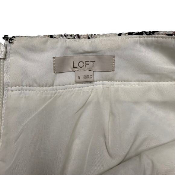 LOFT Tweed Metallic Plaid Skirt - Picture 4 of 4